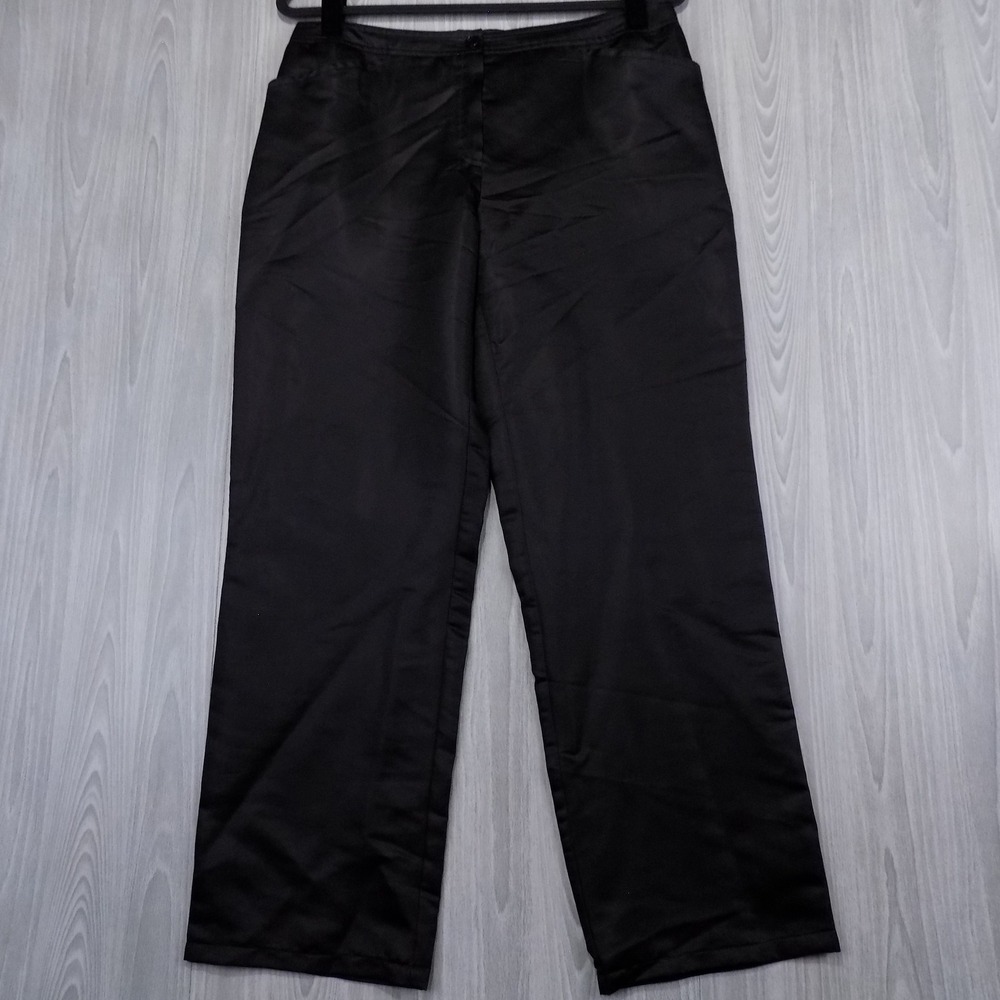 Armani Collezioni Dress Pants Womens 10 Black Straight Leg Made in Italy EUC
